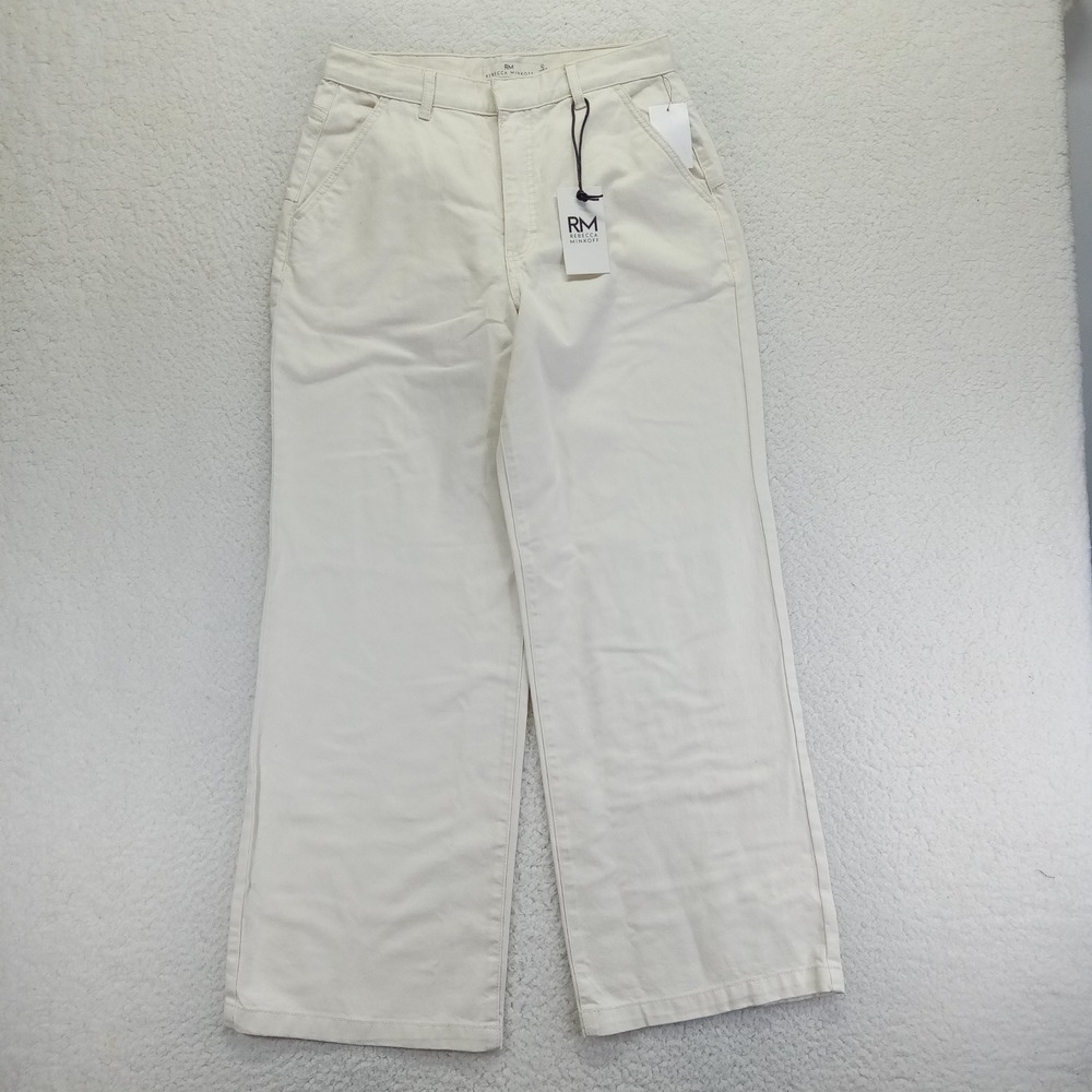 Rebecca Minkoff Buttercream Wide Leg High Rise Cotton Pants RMD1102C Size 10 NEW